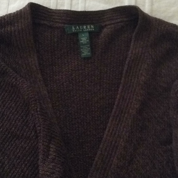 Ralph Lauren burgundy V sweater size L new no tag, 100% cotton fall trend color - Picture 2 of 4